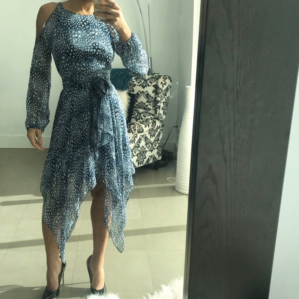 BCBG asymmetrical chiffon dress- Cocktail  dress